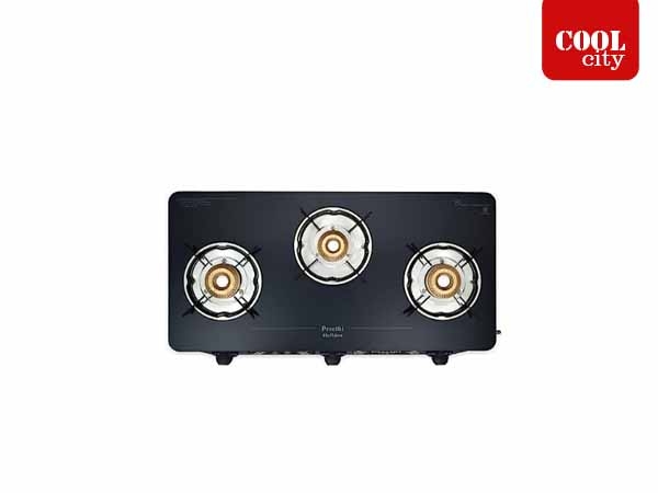 Preethi Alya Glass Top 3 Burner Gas Stove